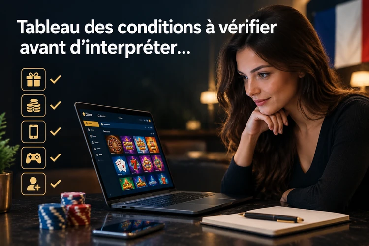 Tableau des conditions à vérifier avant d’interpréter l’écran de casino aerobet