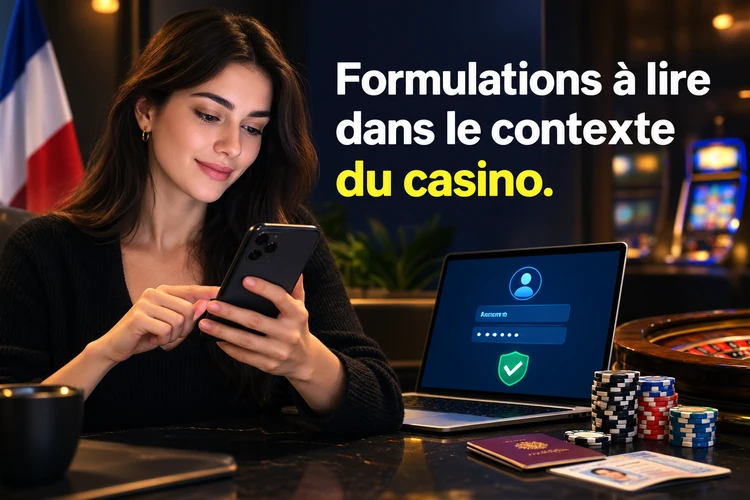 Formulations à lire dans le contexte du casino